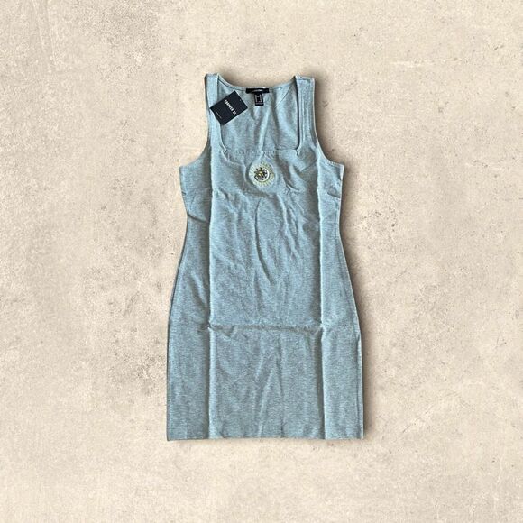 Forever 21 Gray Sleeveless Mini Dress Sz M NWT - Picture 1 of 5